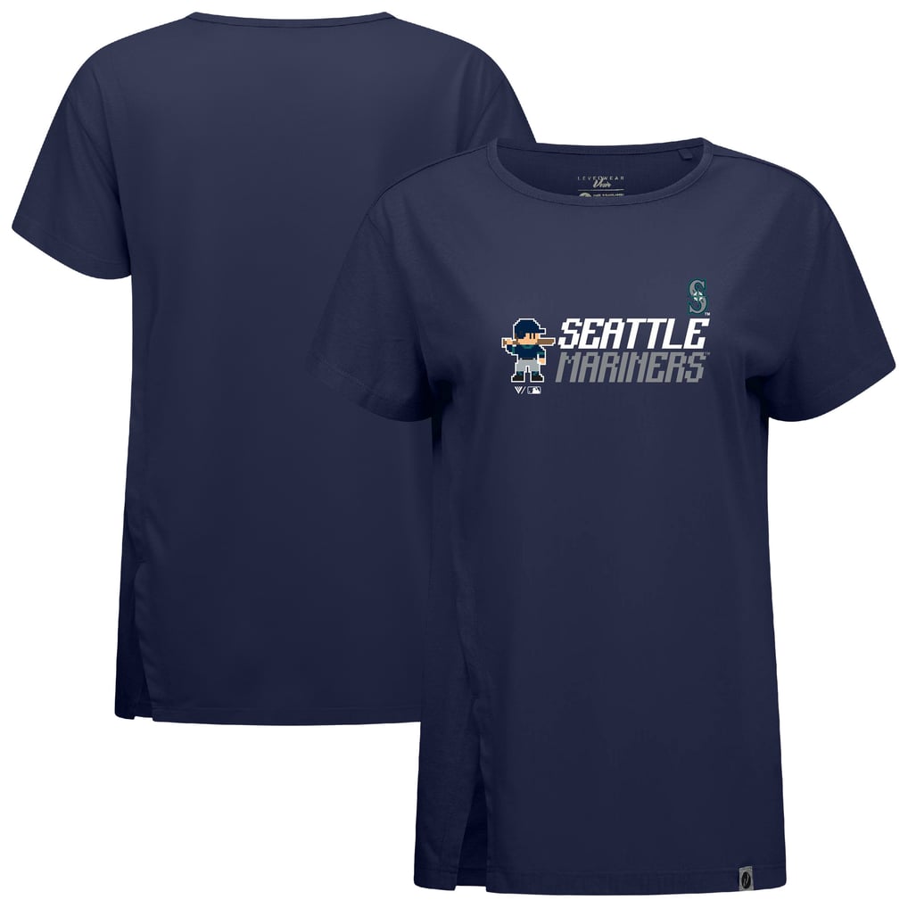  Seattle Mariners Levelwear Women's Influx 8-Bit Baseball T-Shirt - Navy